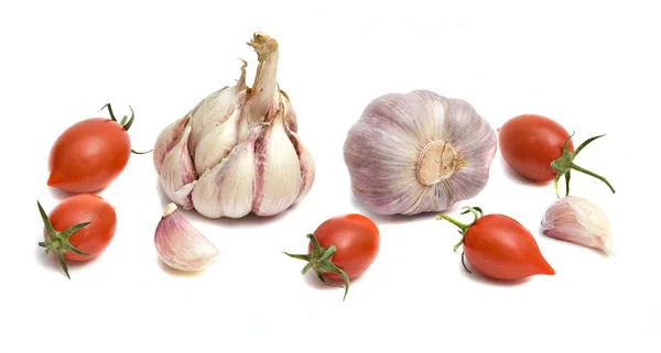 Tomatoes and garlic — Stock Photo, Image