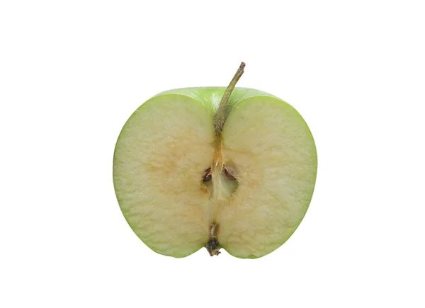 Dwarsdoorsnede van groene appel — Stockfoto