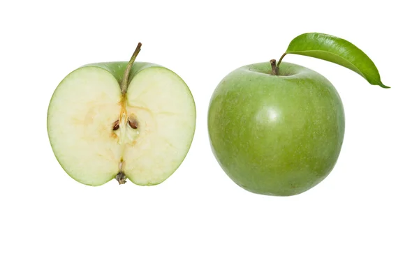 Yeşil elma kesiti — Stok fotoğraf