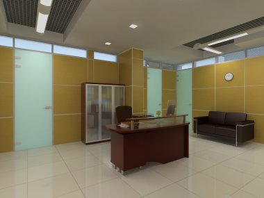 3d rendering office interior clipart