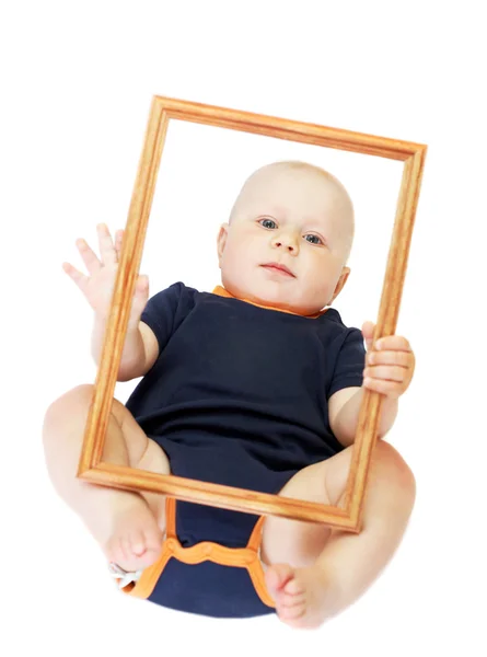 Malý chlapec v rámečku — Stock fotografie