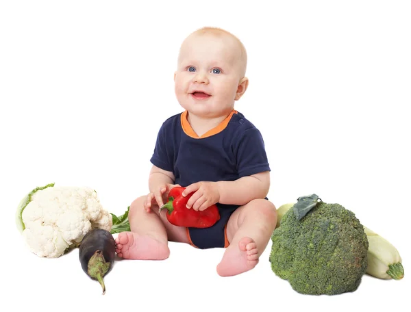 Παιδί με λαχανικά — Φωτογραφία Αρχείου