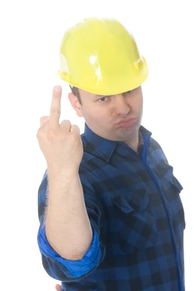 Mid-finger handyman — Stock Photo, Image