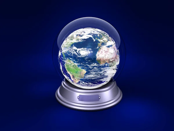 Ziemia jest w szklanej kuli — Zdjęcie stockowe