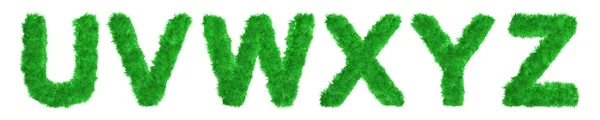 Alfabeto de grama verde exuberante — Fotografia de Stock
