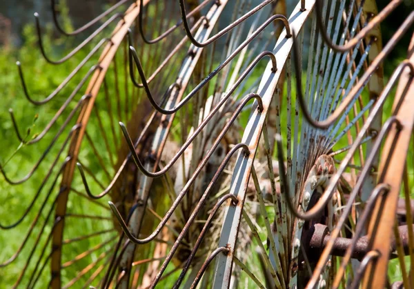 Close-up van een gras hark — Stockfoto