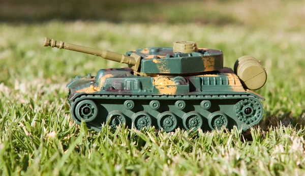 Stock image Plastic toy tank on