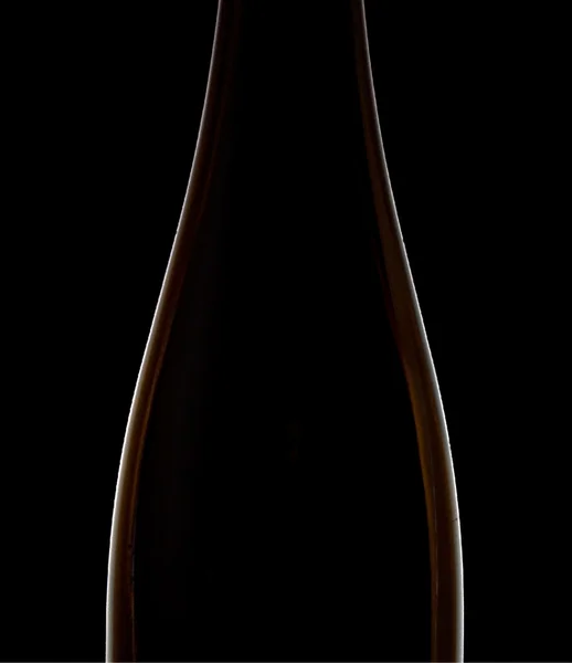 Silhouet van een fles wijn — Stockfoto