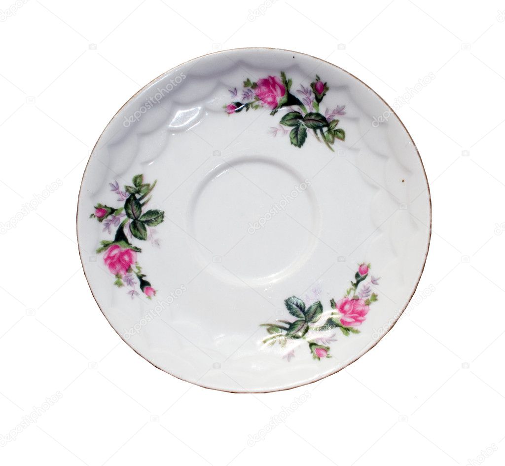 White plate on a white background