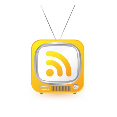 Retro tv with rss symbol clipart