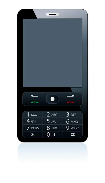 Černý mobilní telefon — Stockový vektor