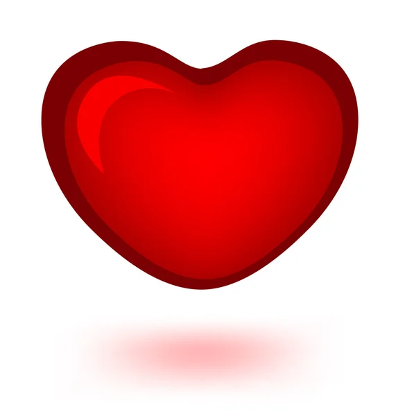 Symbol červeného srdce — Stockový vektor