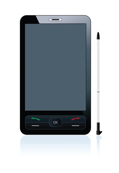 Zwarte mobiele telefoon — Stockvector