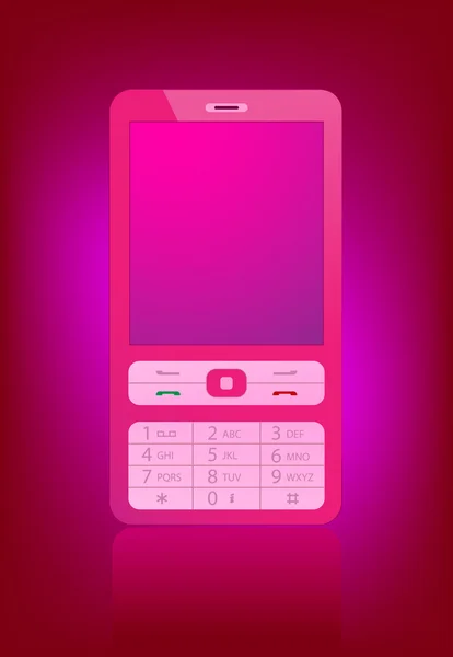 Růžový mobilní telefon — Stockový vektor