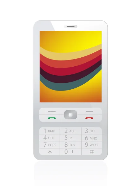 White mobile phone — Stock Vector