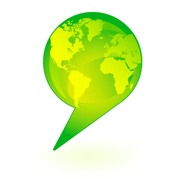 Green globe bubble — Stock Vector