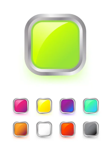 다채로운 사각형 버튼 — 스톡 벡터