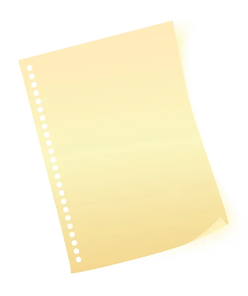 Folha de papel amarela —  Vetores de Stock