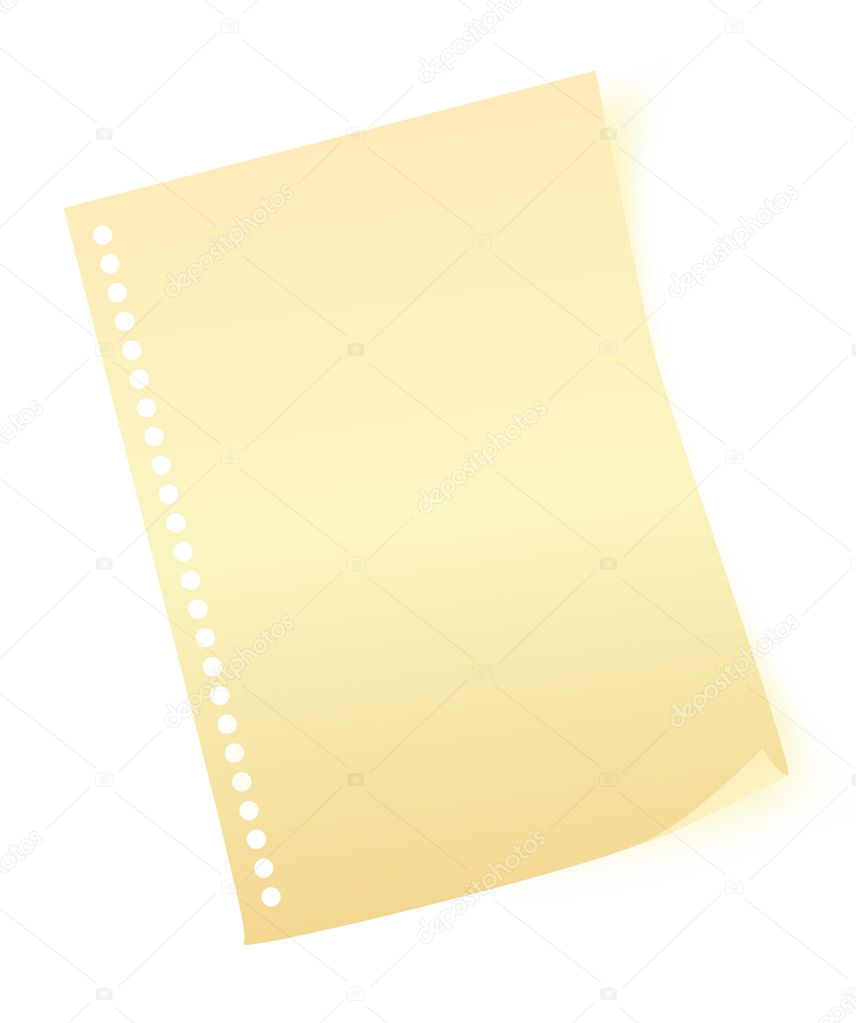 Yellow sheet of paper
