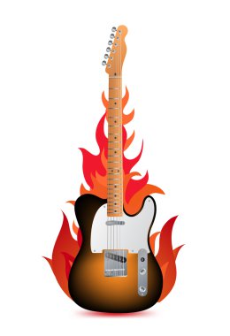 Guitar in flames clipart