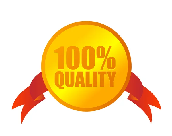 Медаль качества 100% — стоковый вектор