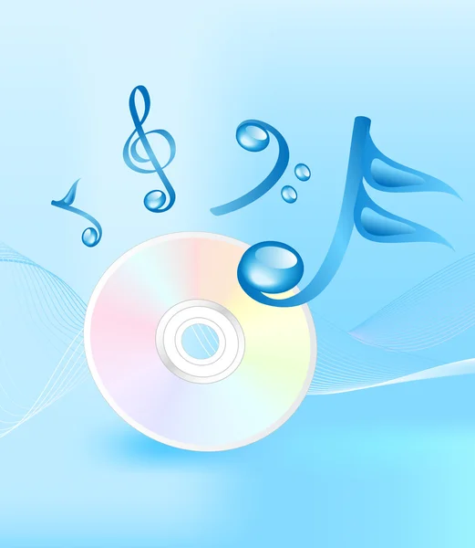 Music CD and notes — Stock Vector