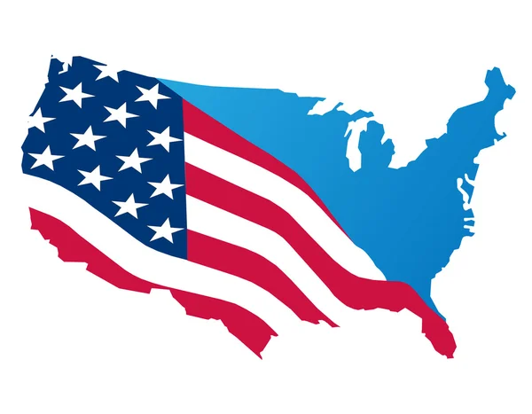 La mappa degli Stati Uniti — Vettoriale Stock