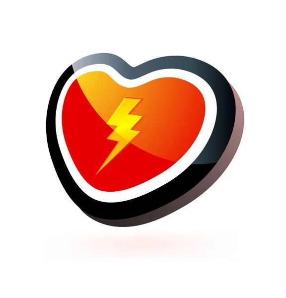 Botón de corazón — Vector de stock
