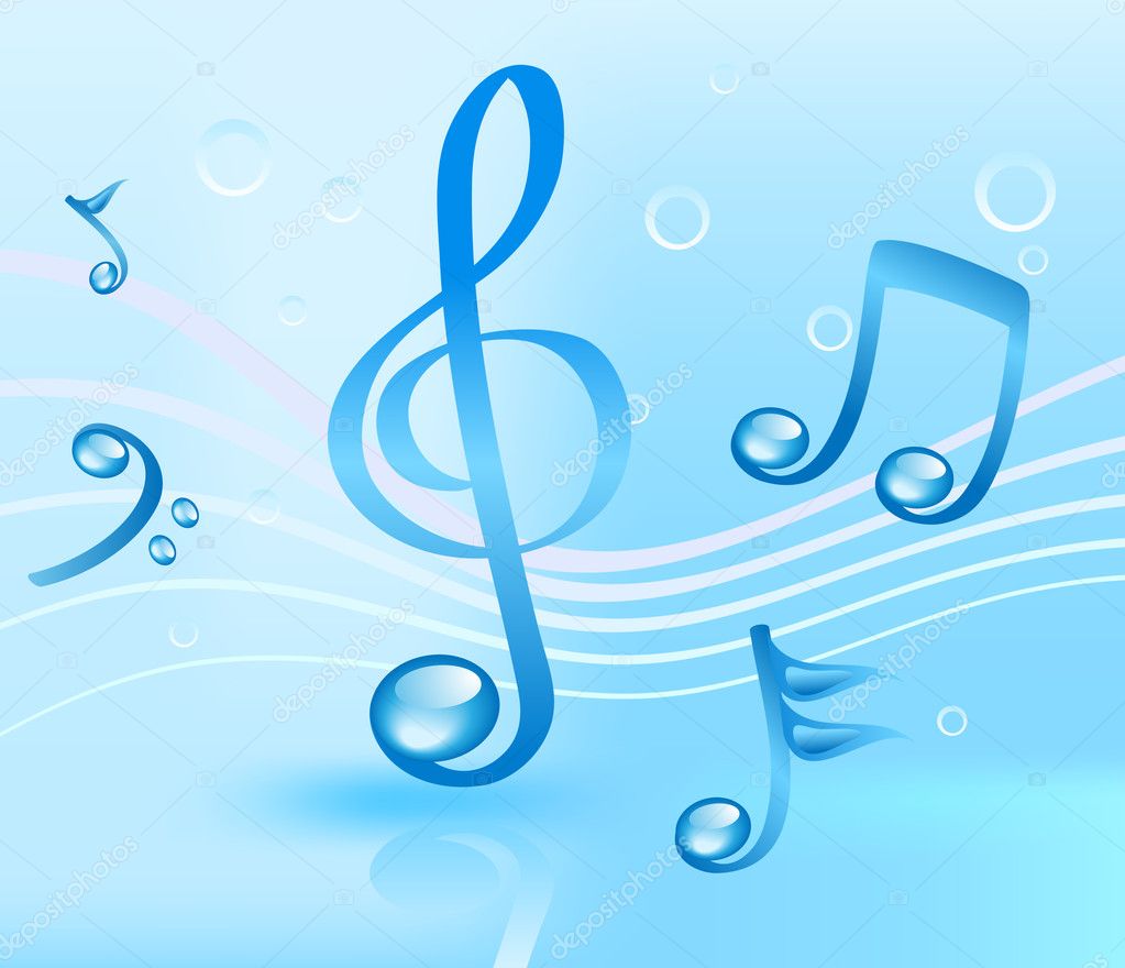 blue music notes background