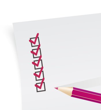 Check boxes with red pencil clipart