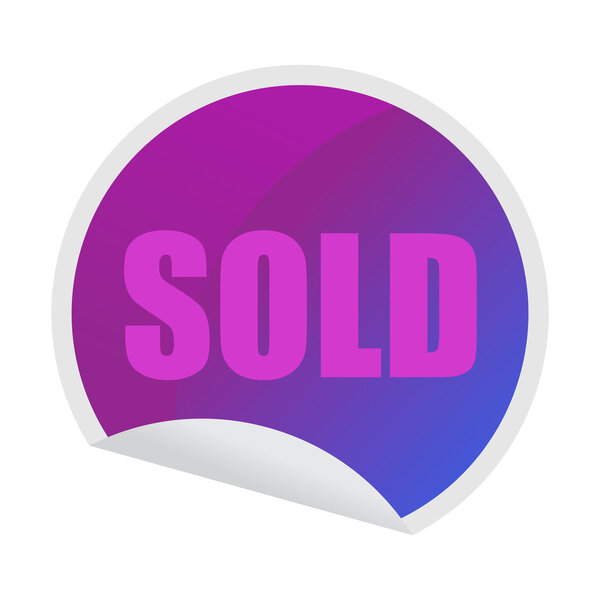 Sold sticker isolated on white
