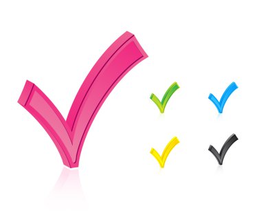 Set of check marks clipart