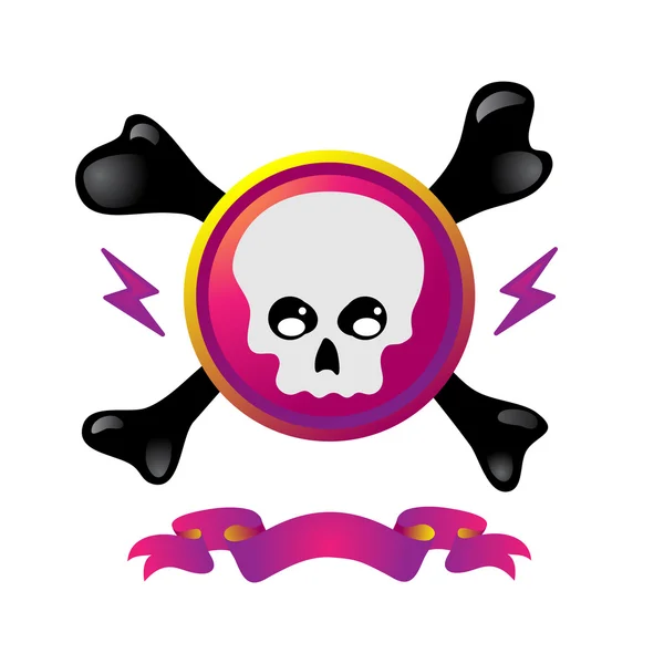 Pirátská lebka — Stockový vektor