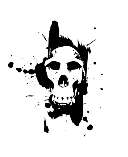 Skull in splatter — Stock Vector