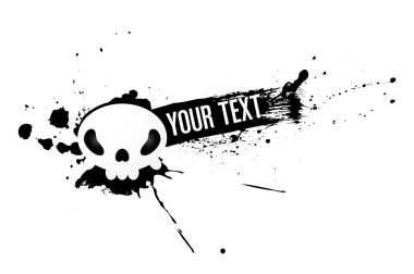 Grunge skull banner clipart