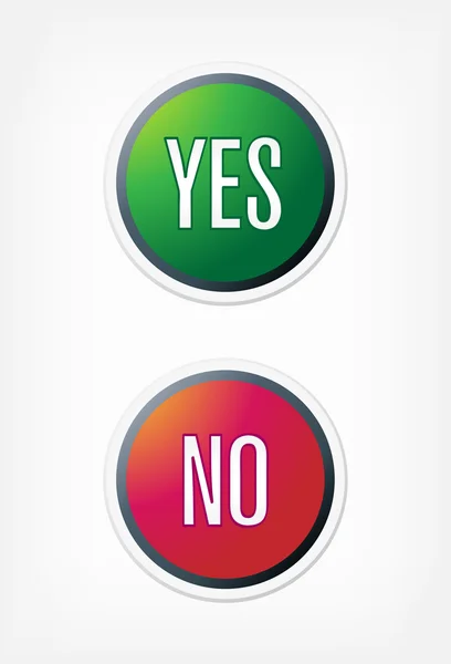 Yes and No buttons — Stock Vector