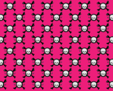 Pink skull pattern clipart