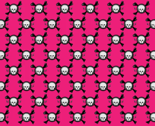 ピンクの頭蓋骨パターン — ストックベクタ