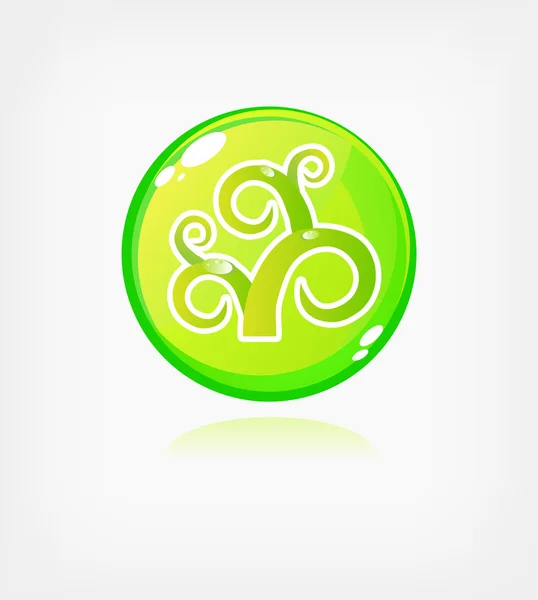 Gröna ekologi-knappen — Stock vektor