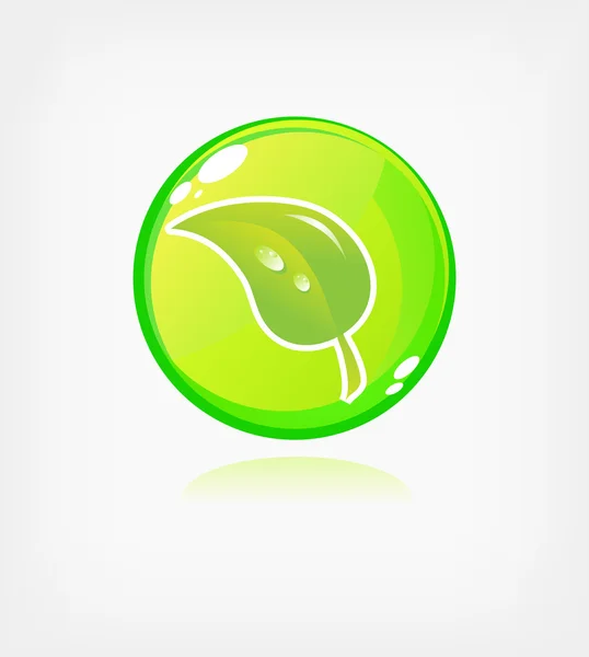Οικολογία πράσινο κουμπί — Διανυσματικό Αρχείο