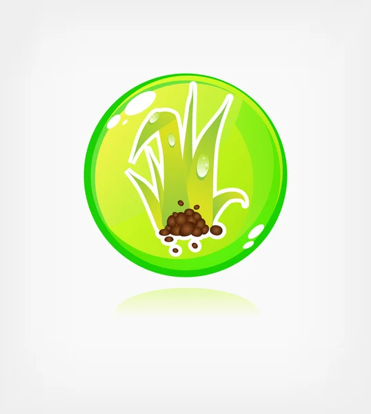 Bouton écologie vert — Image vectorielle