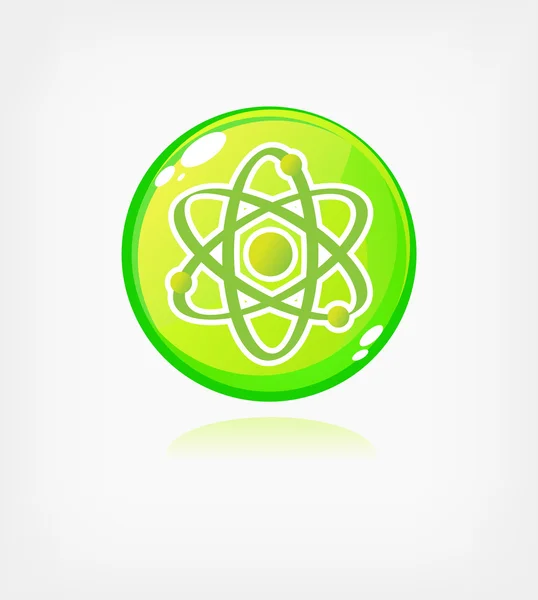 緑色のエコロジー ボタン — ストックベクタ