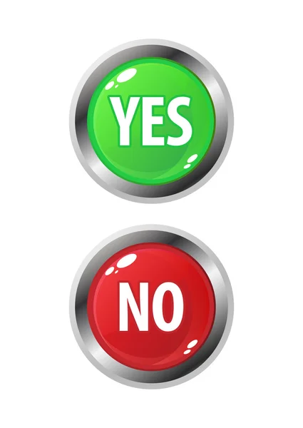 Yes/No buttons — Stock Vector