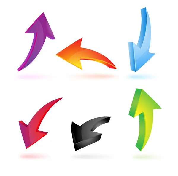 Colorful 3d arrows — Διανυσματικό Αρχείο