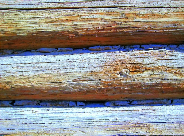 Hauswand aus Holz — Stockfoto