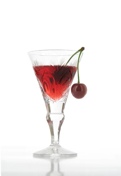 Sour cherry cocktail in glass — Stock Photo, Image