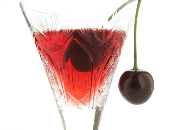 Sour cherry cocktail in glass — Stock Photo, Image