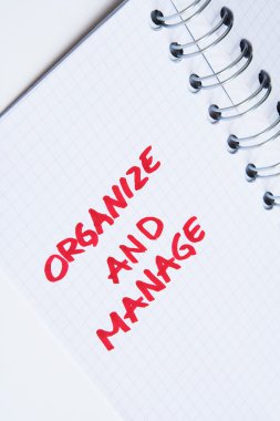 Organize and manage - notebook note clipart