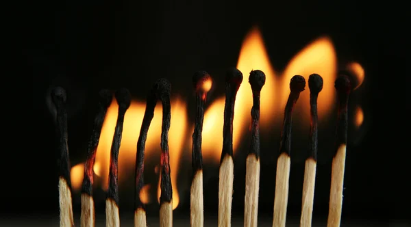 Fire flames - Matches — Stock Photo, Image
