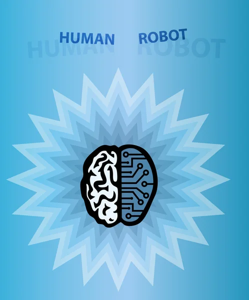 Cervello robot umano Foto Stock Royalty Free